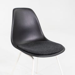 2019 Pair of Herman Miller Eames Plastic Dining Shell Chairs with Fabric Seat