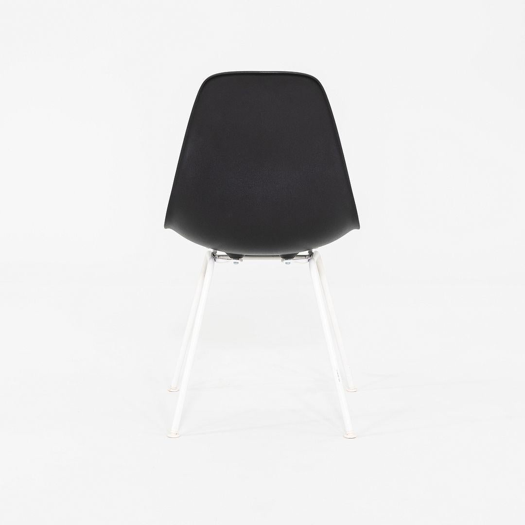 Modern 2019 Pair of Herman Miller Eames Plastic Dining Shell Chairs with Fabric Seat For Sale
