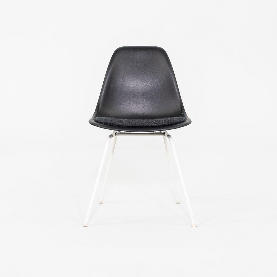 2019 Pair of Herman Miller Eames Plastic Dining Shell Chairs with Fabric Seat For Sale 3