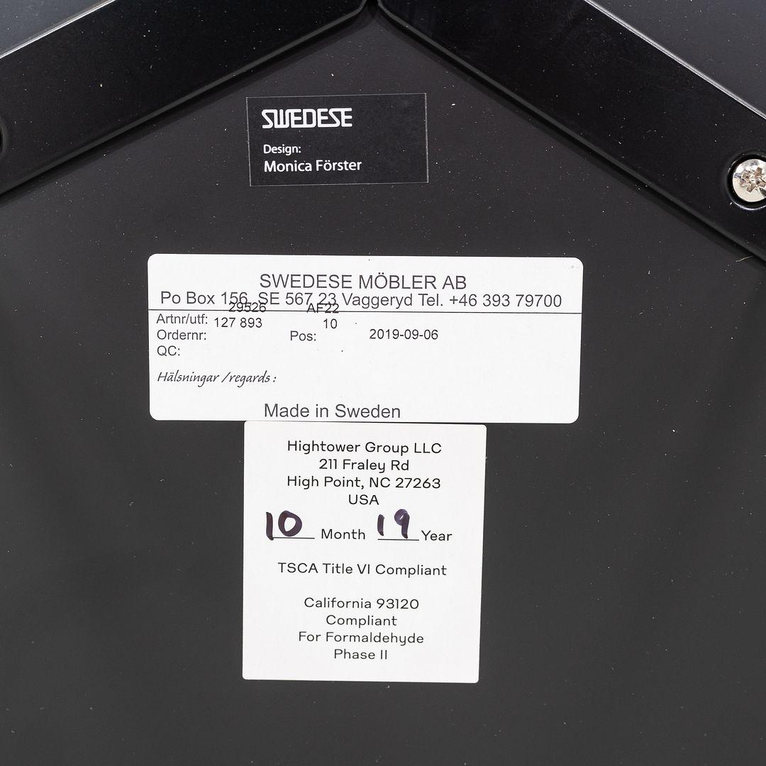2019 Pair of Monica Forster for Swedese Breeze Side Tables in Black Wood in vendita 2