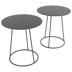 2019 Pair of Monica Forster for Swedese Breeze Side Tables in Black Wood