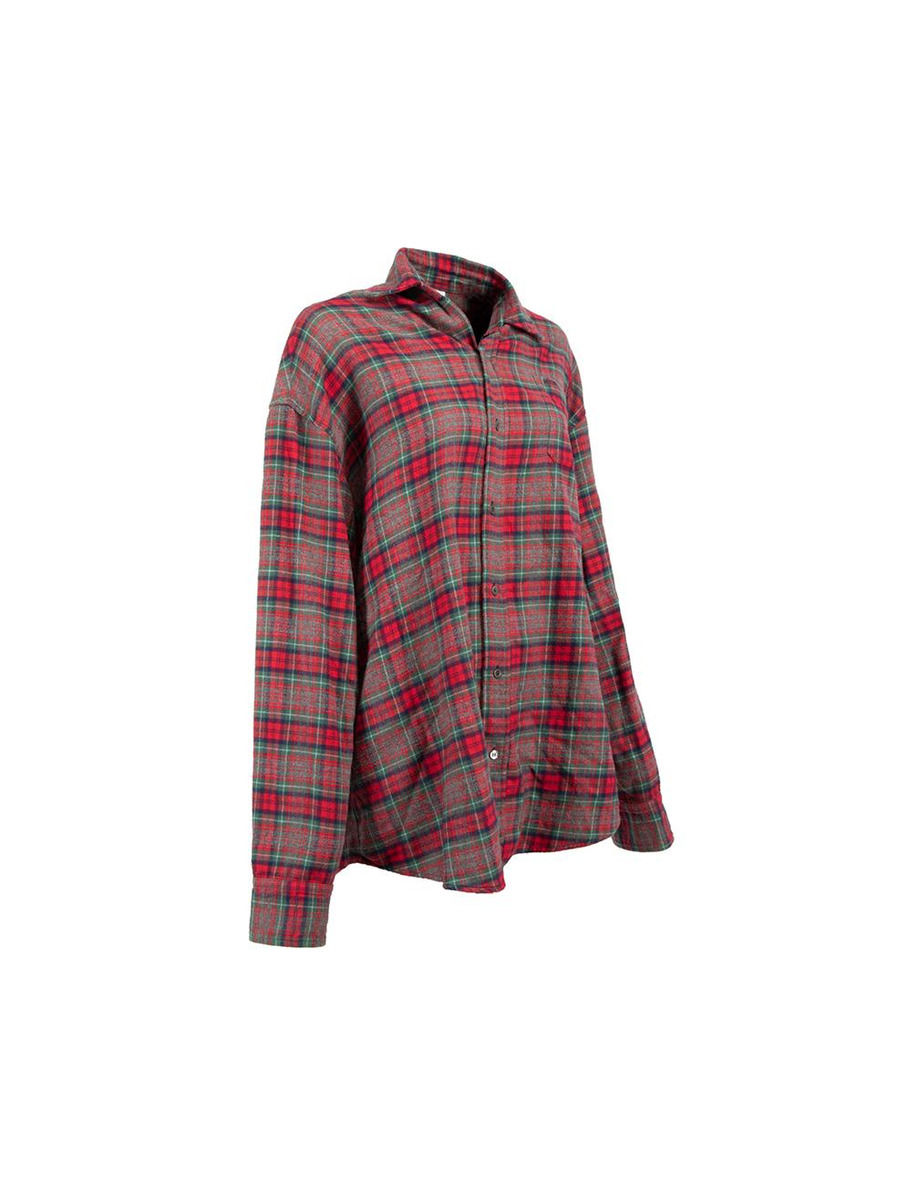 CONDITION is Very good. Hardly any visible wear to shirt is evident on this used Vetements designer resale item.



Details


Red and multicoloured tartan

Cotton

Long sleeved shirt

Oversized fit

Button-up fastening

2x Buttons on each