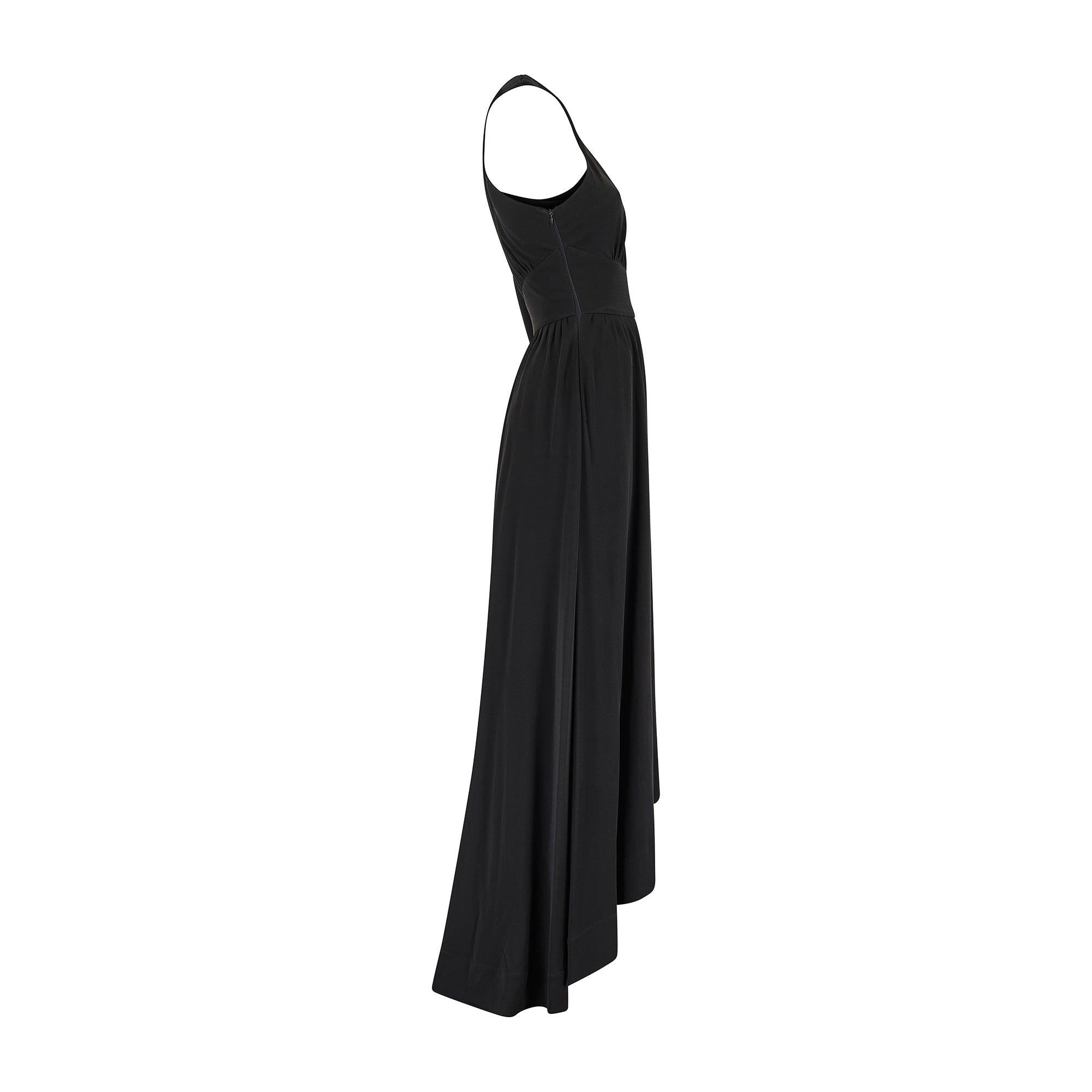 2019 Pasarela Documentada Givenchy Vestido de seda negro de una manga Negro en venta