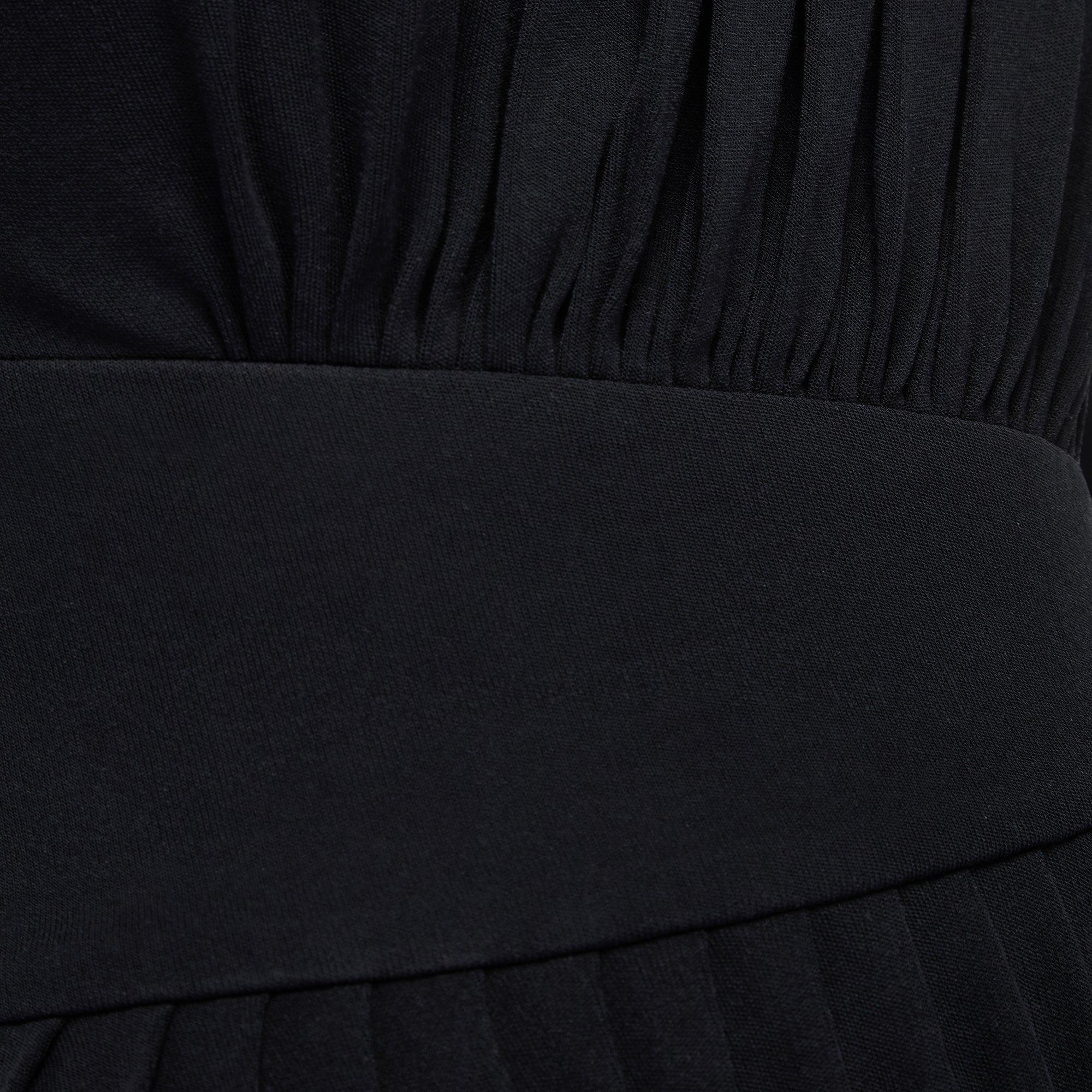 2019 Pasarela Documentada Givenchy Vestido de seda negro de una manga en venta 1