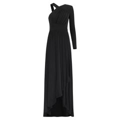 2019 Runway Documented Givenchy Black Silk One Sleeve Gown