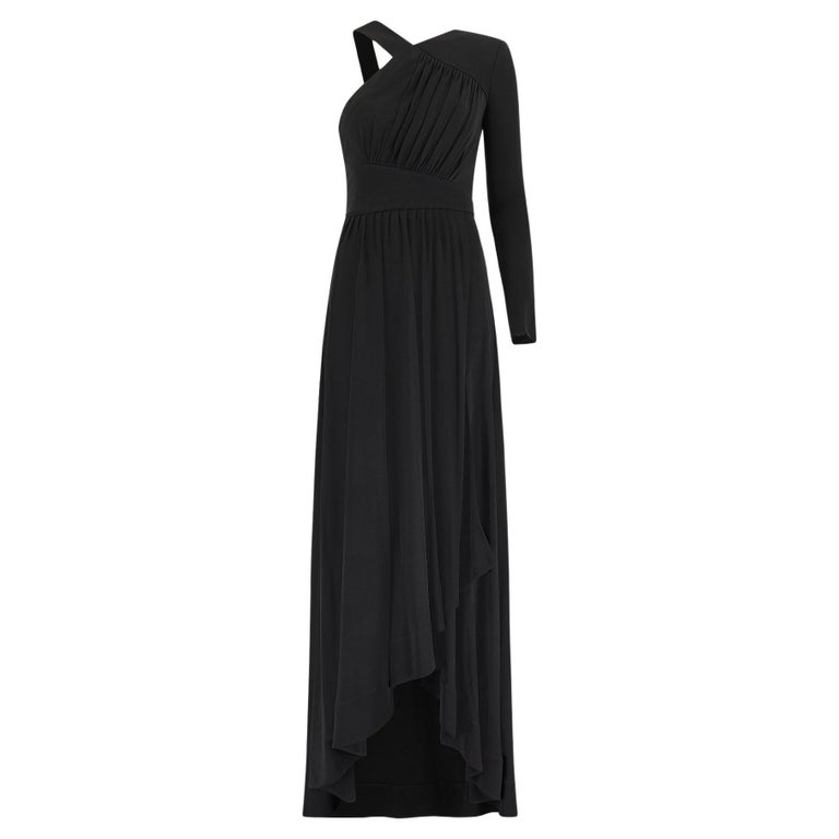 2019 Runway Documented Givenchy Black Silk One Sleeve Gown For Sale at  1stDibs