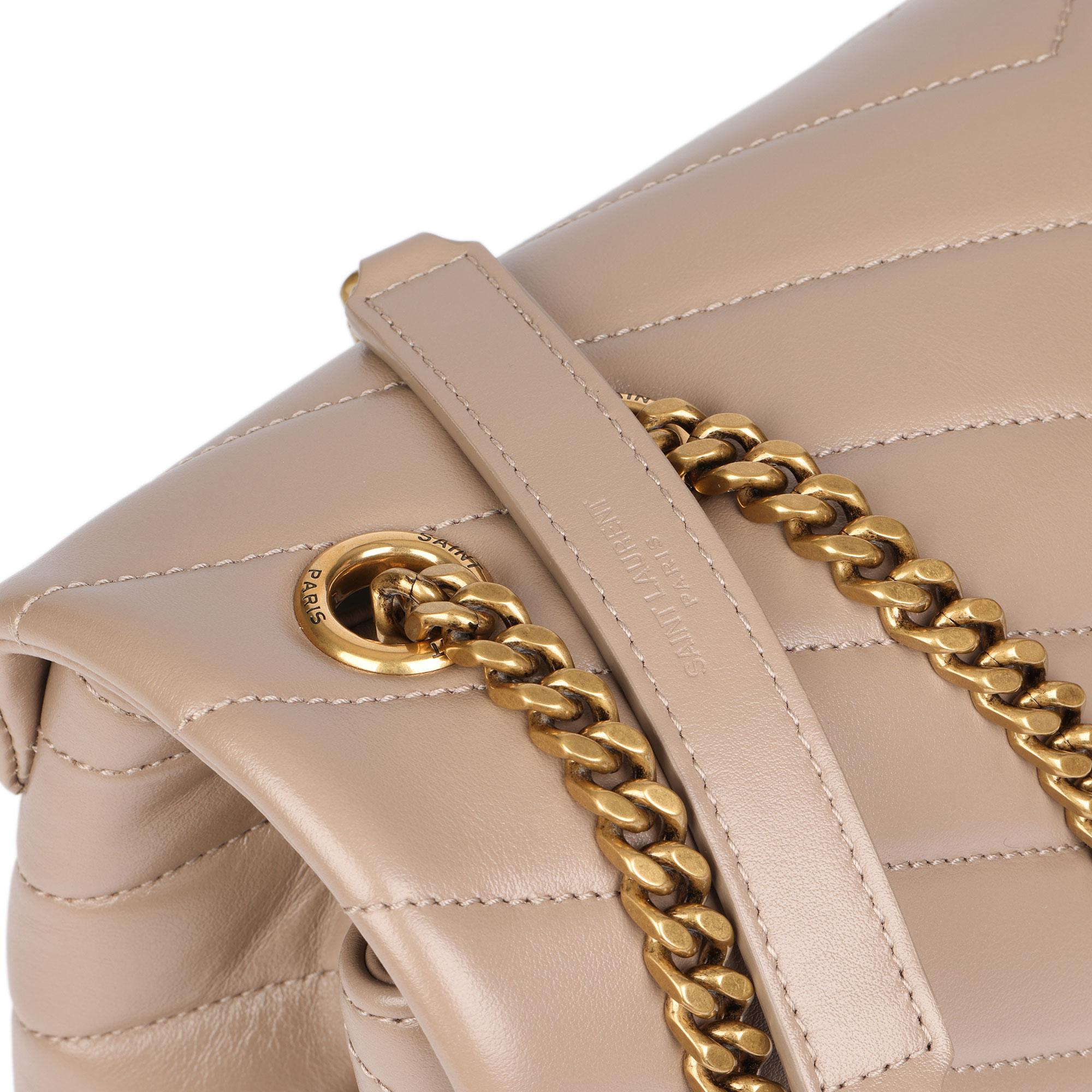 2019 Saint Laurent Dark Beige Y Quilted Calfskin Leather Medium Loulou 1