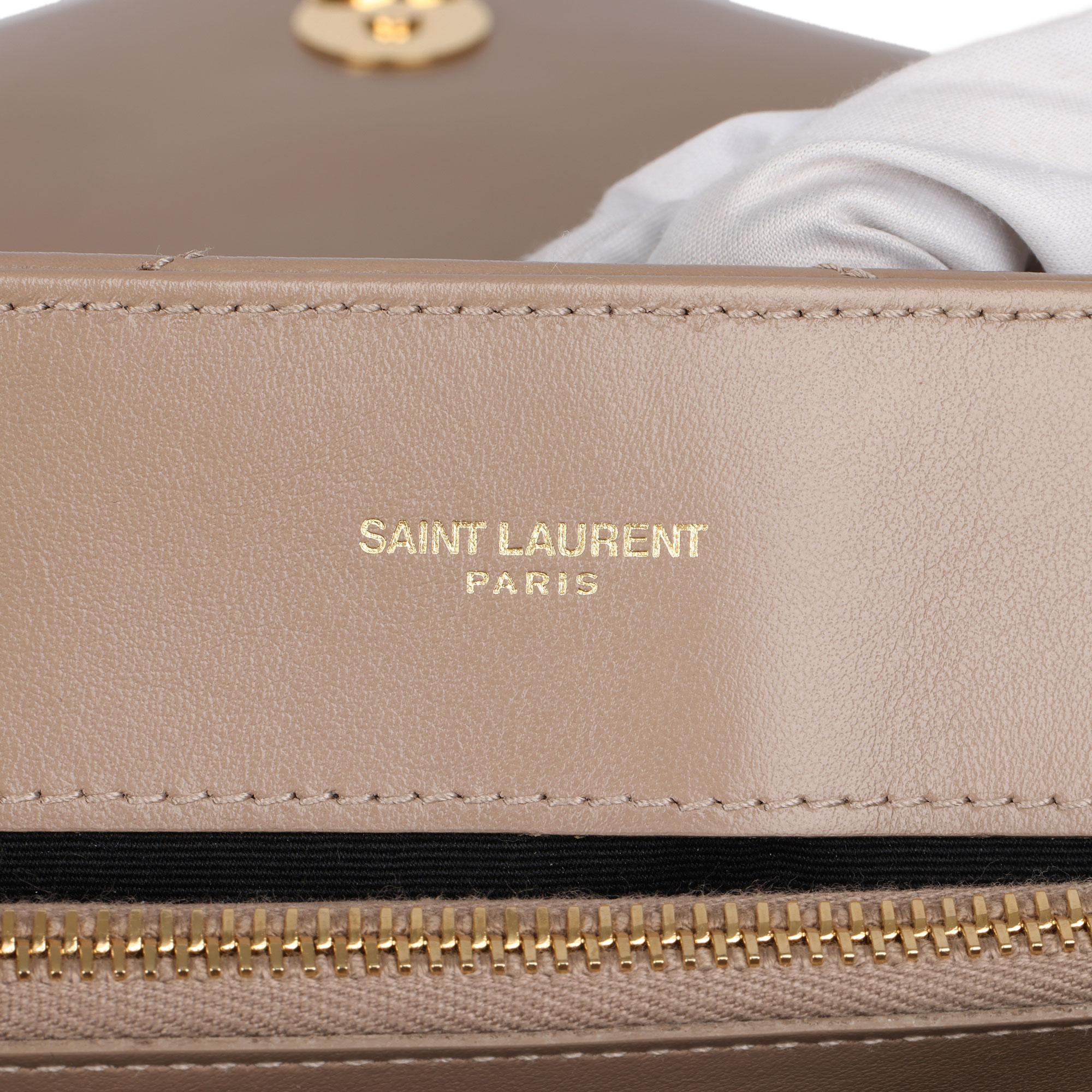 2019 Saint Laurent Dark Beige Y Quilted Calfskin Leather Medium Loulou  2