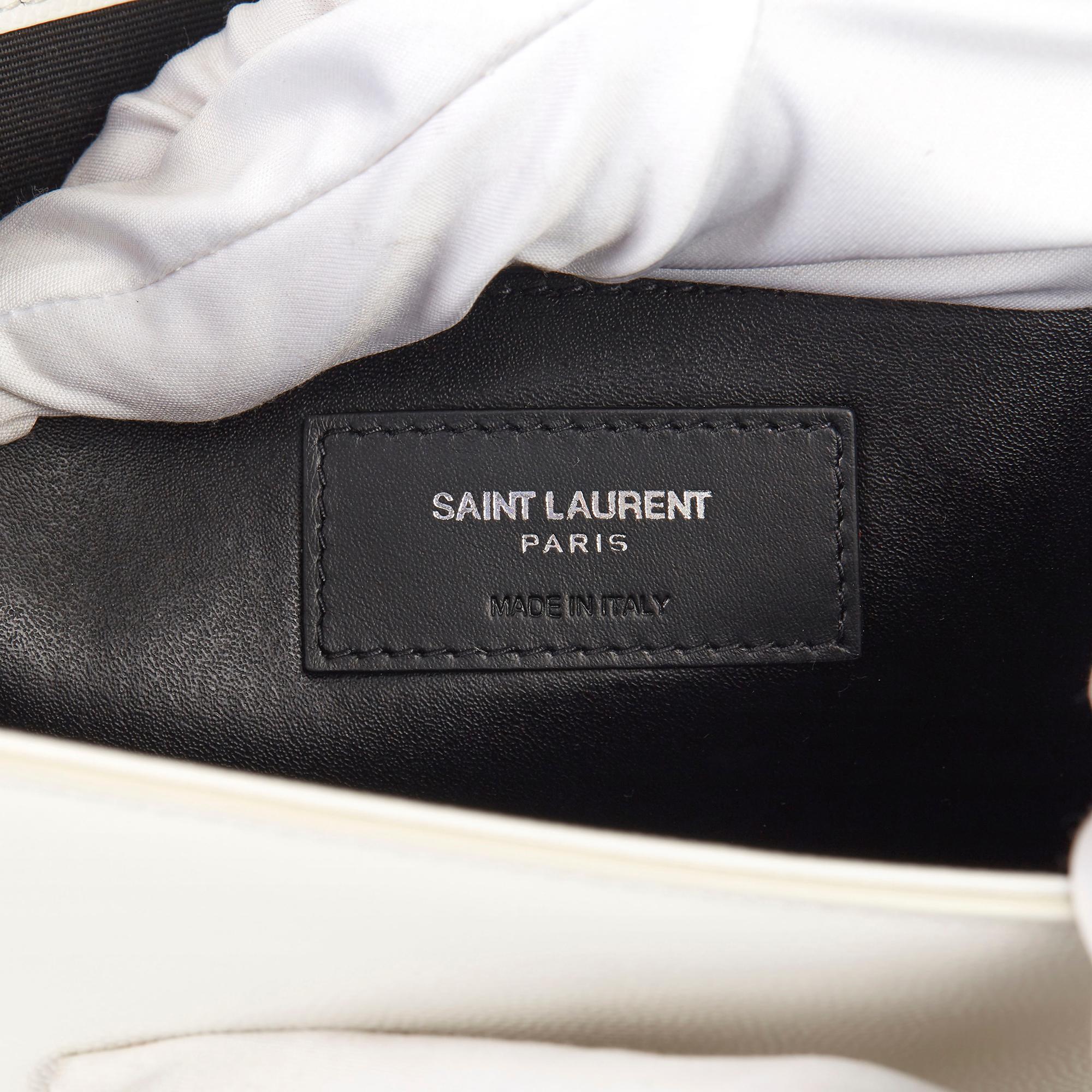 2019 Saint Laurent White Grained Calfskin Leather Medium Kate 4