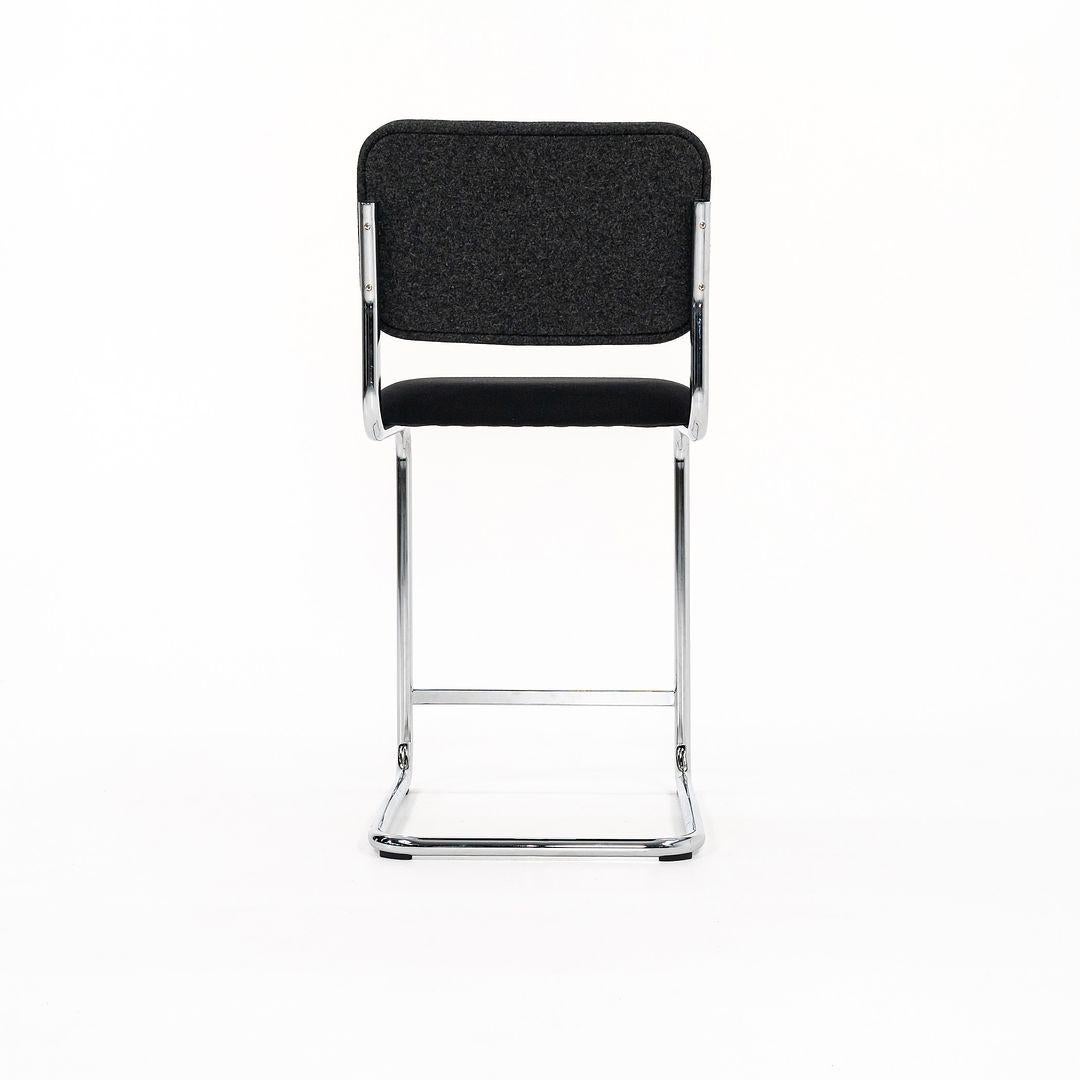 2019 Set of Three Marcel Breuer for Knoll Cesca Counter Stool in Gray and Fabric 4