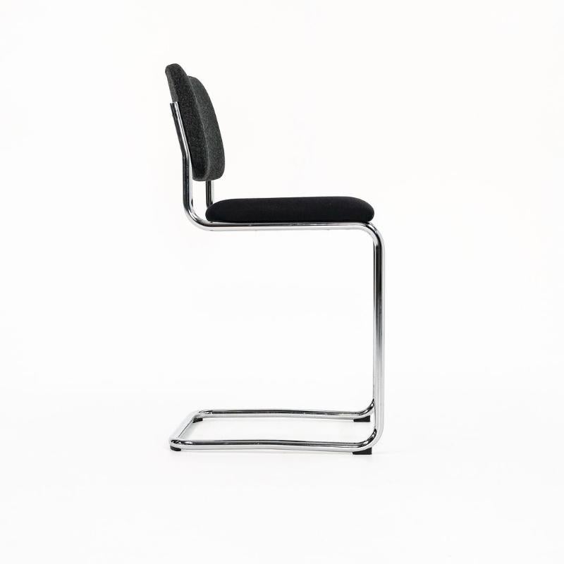 2019 Set of Three Marcel Breuer for Knoll Cesca Counter Stool in Gray and Fabric 5