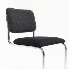 2019 Set of Three Marcel Breuer for Knoll Cesca Counter Stool in Gray and Fabric