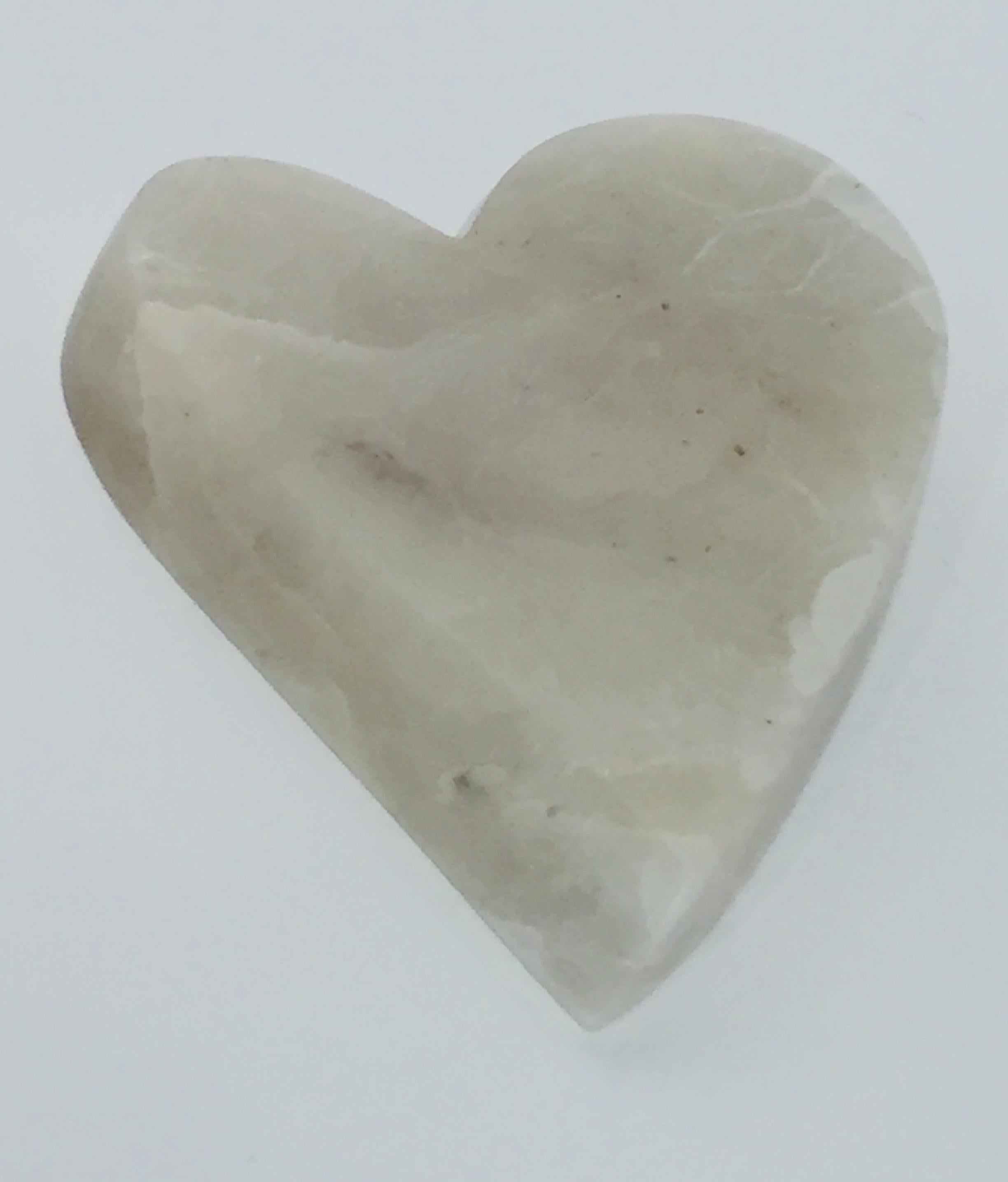 American 2019 Small Gray Alabaster Heart by Fred M. Briscoe No. 4