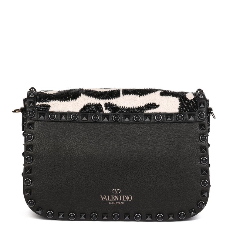2019 Valentino Black Calfskin and Embellishment Tiger Rockstud