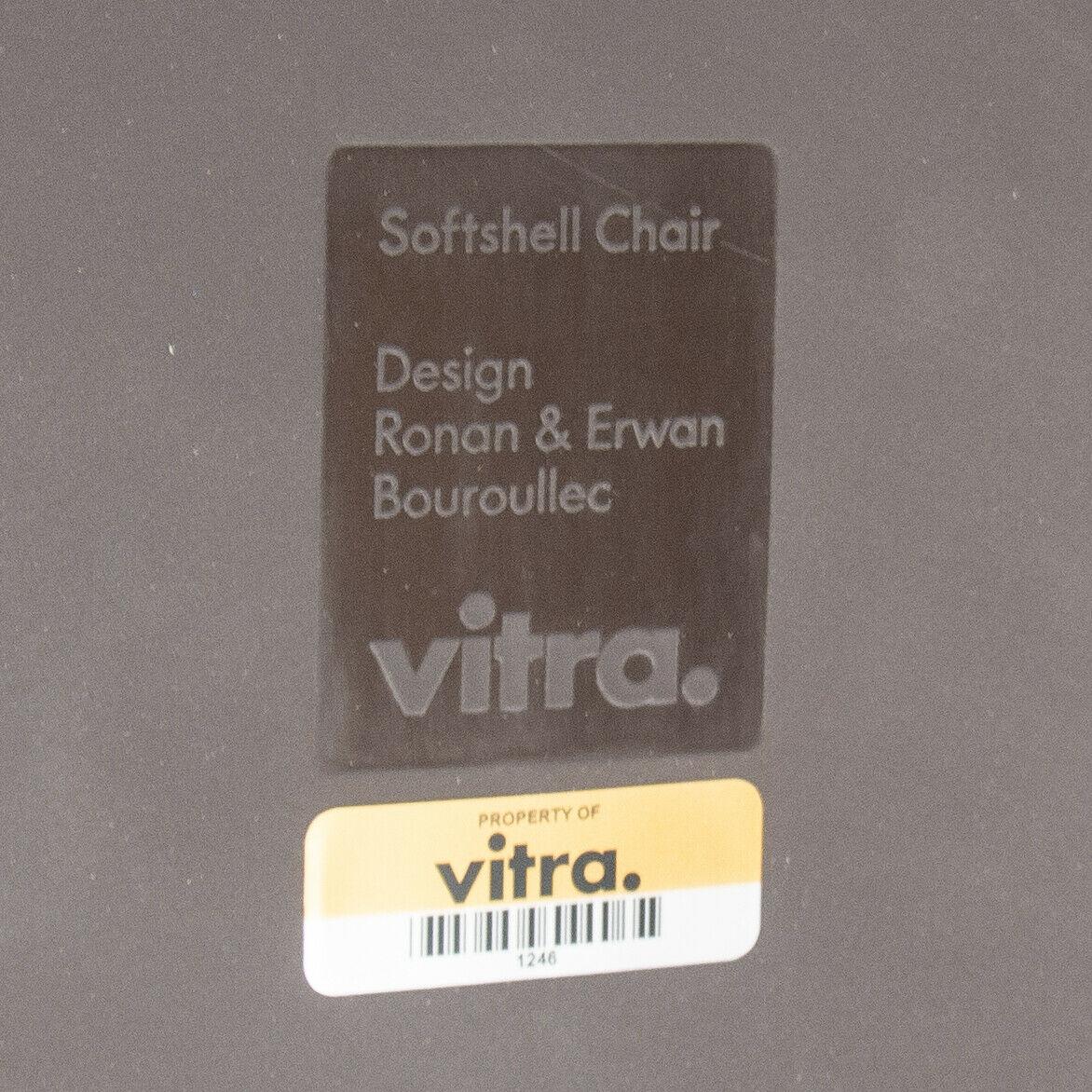 2019 Vitra Softshell Side Chair w Dark Brown Leather by Ronan & Erwan Bouroullec For Sale 5