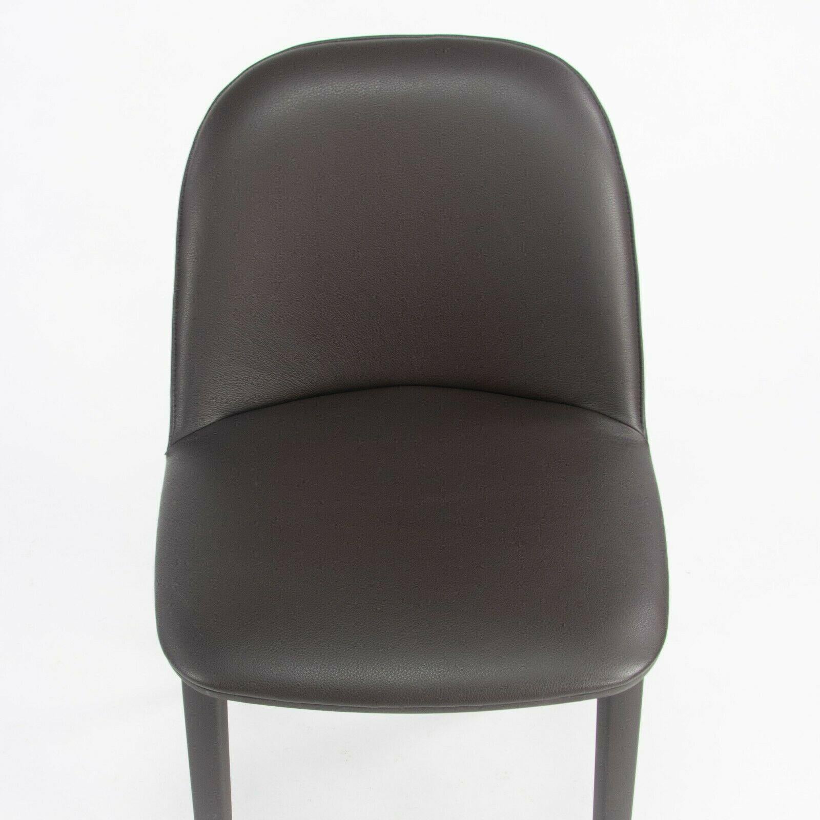 2019 Vitra Softshell Side Chair w Dark Brown Leather by Ronan & Erwan Bouroullec For Sale 6