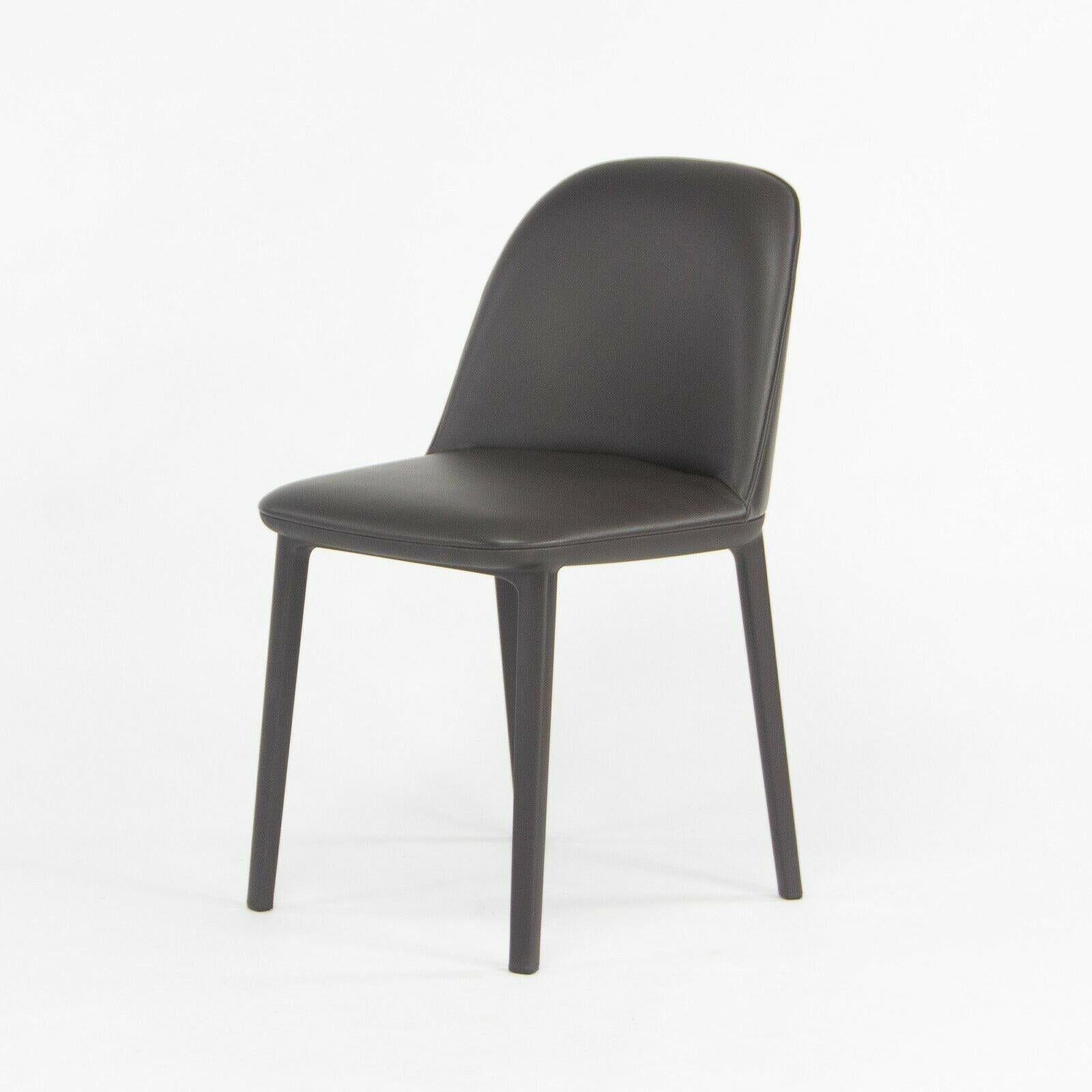 Modern 2019 Vitra Softshell Side Chair w Dark Brown Leather by Ronan & Erwan Bouroullec For Sale