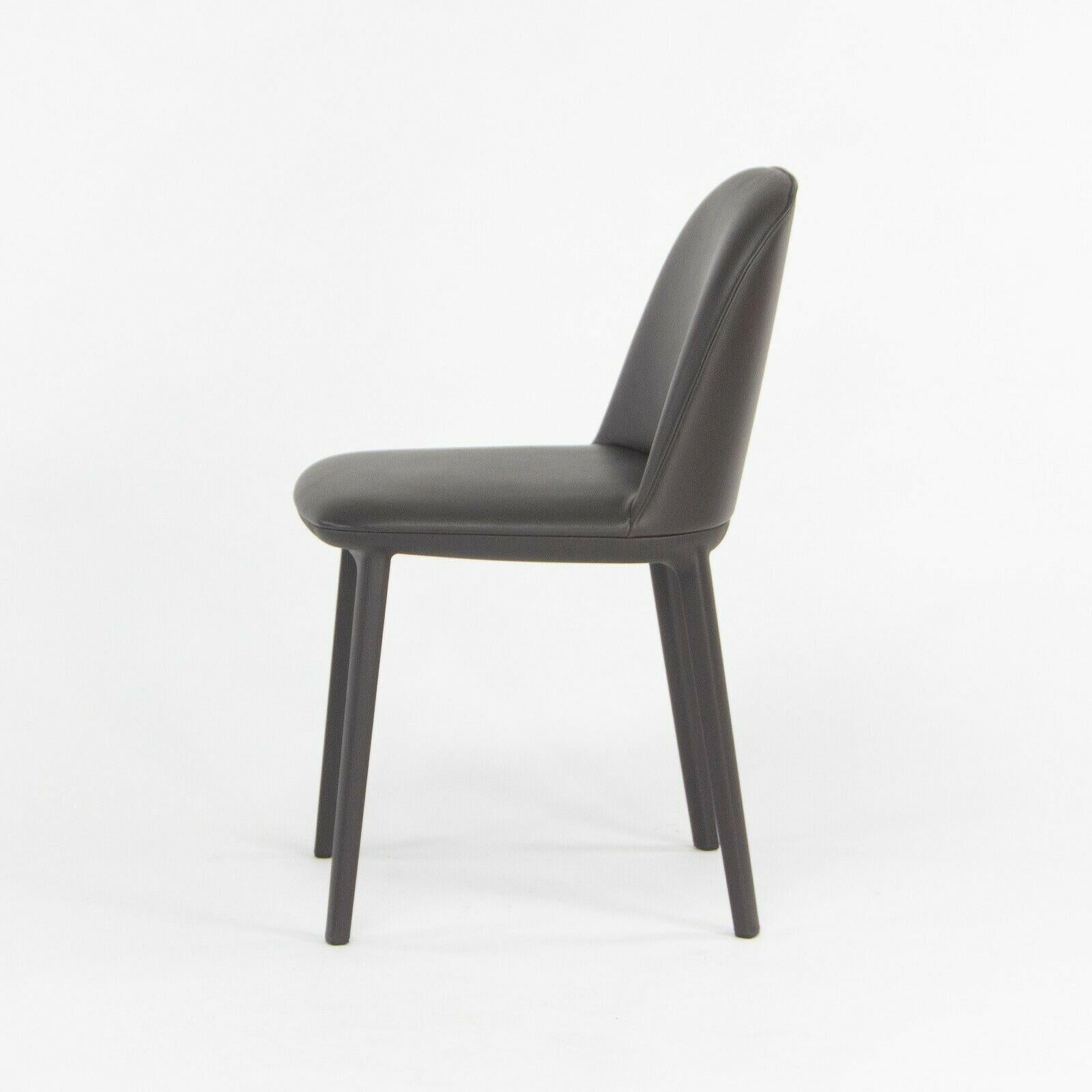 Swiss 2019 Vitra Softshell Side Chair w Dark Brown Leather by Ronan & Erwan Bouroullec For Sale