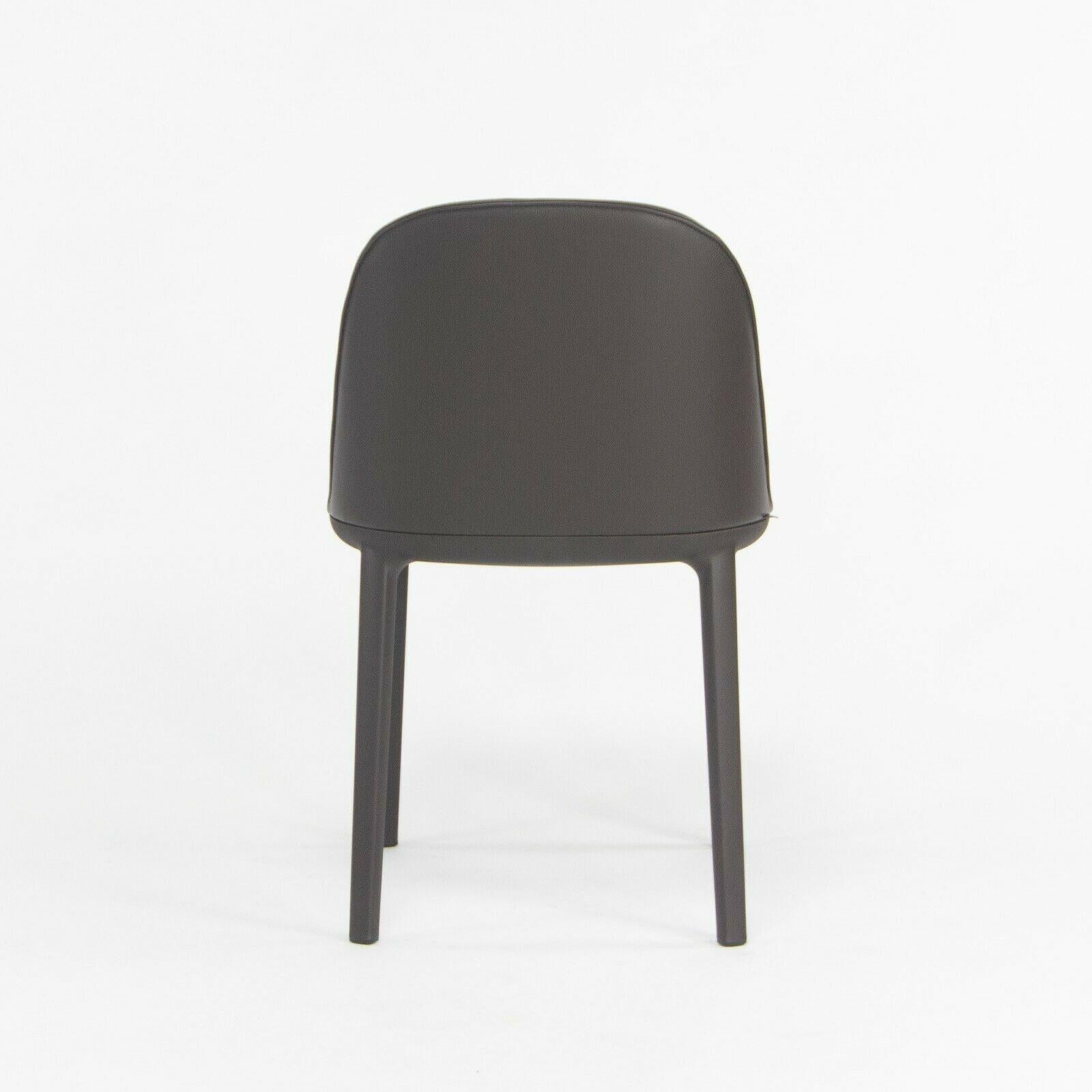 Contemporary 2019 Vitra Softshell Side Chair w Dark Brown Leather by Ronan & Erwan Bouroullec For Sale