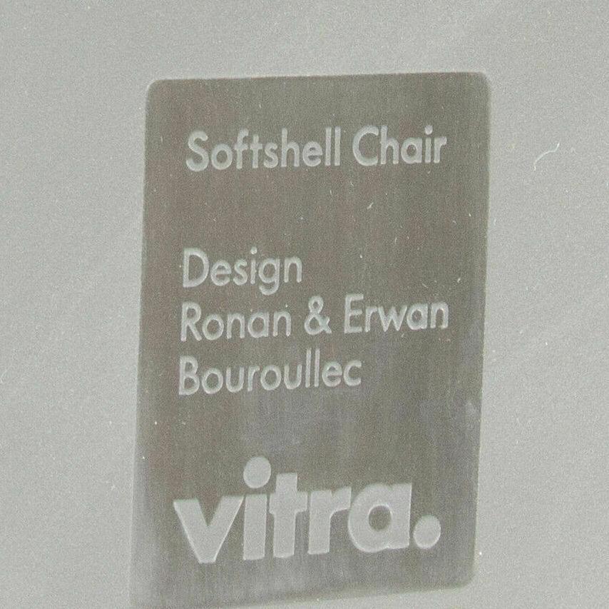 2019 Vitra Softshell Side Chair w/ Teal Blue Fabric by Ronan & Erwan Bouroullec For Sale 5