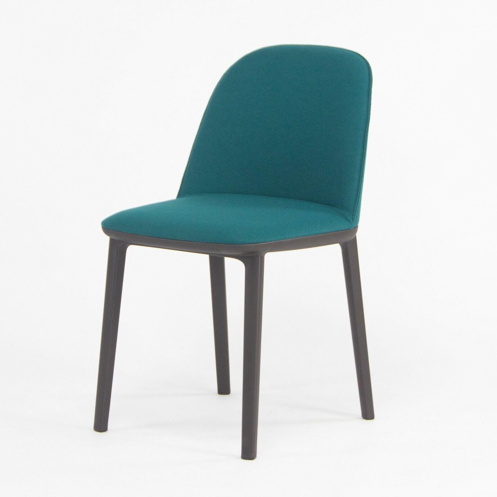 Modern 2019 Vitra Softshell Side Chair w/ Teal Blue Fabric by Ronan & Erwan Bouroullec For Sale
