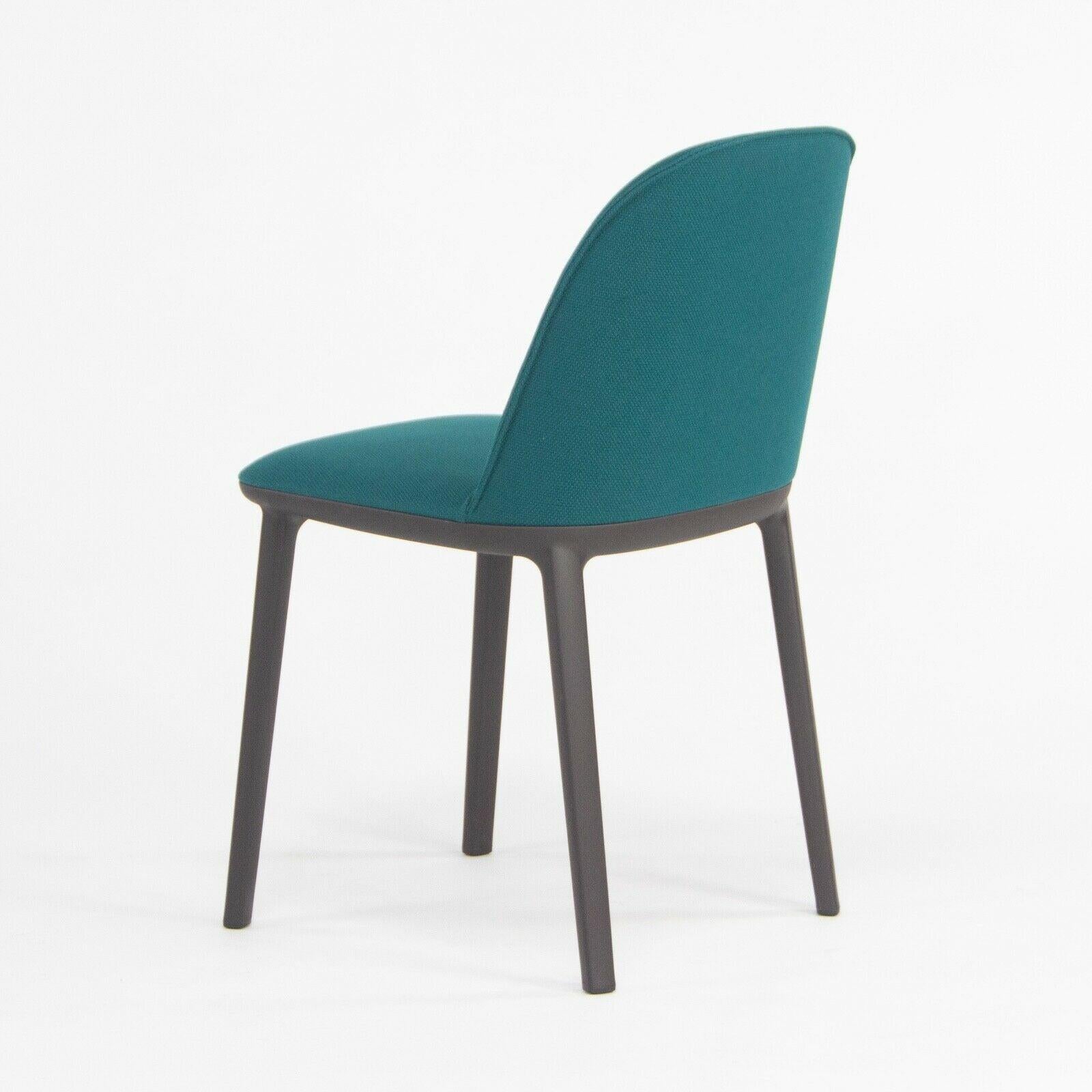2019 Vitra Softshell Side Chair w/ Teal Blue Fabric by Ronan & Erwan Bouroullec In Good Condition For Sale In Philadelphia, PA