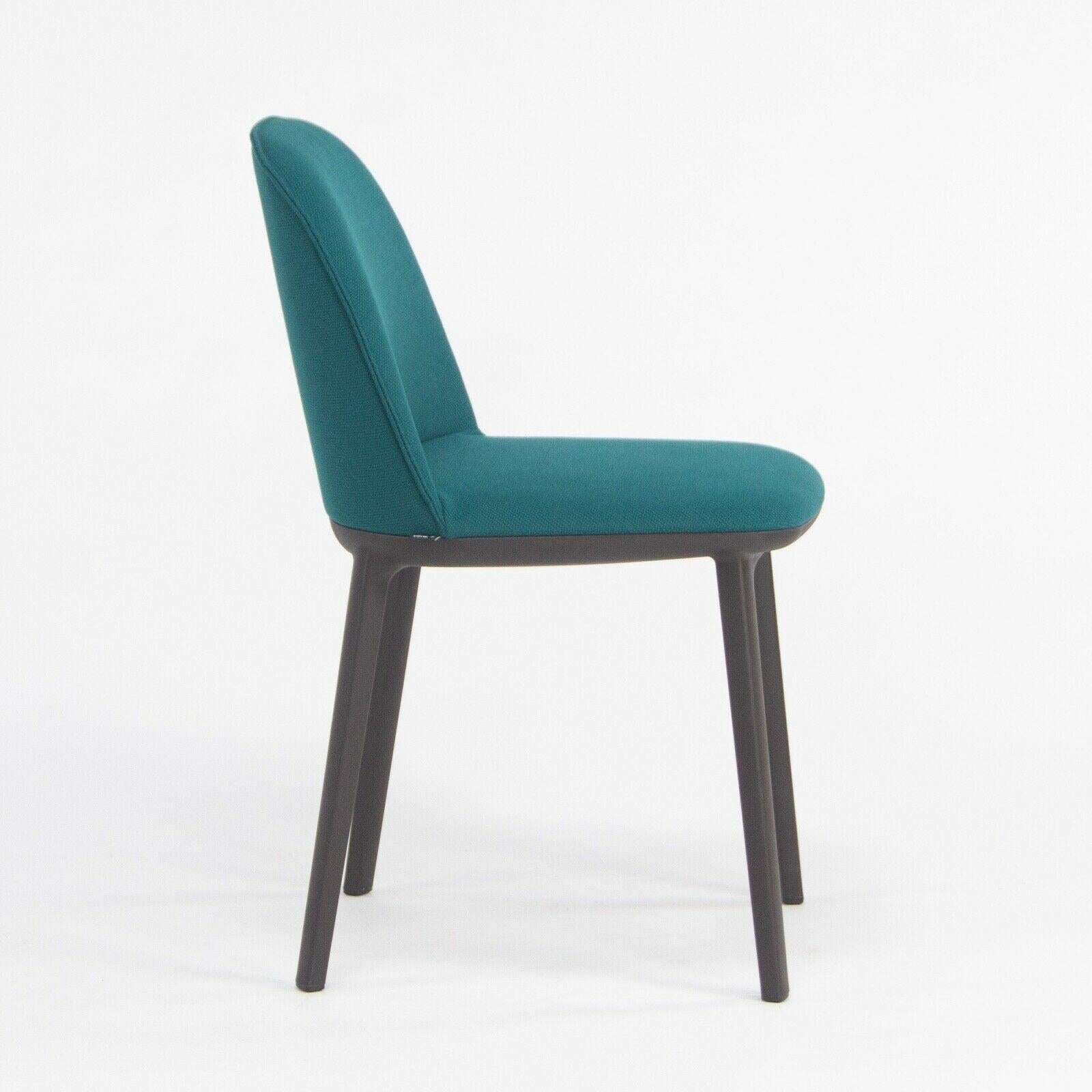 2019 Vitra Softshell Side Chair w/ Teal Blue Fabric by Ronan & Erwan Bouroullec For Sale 2