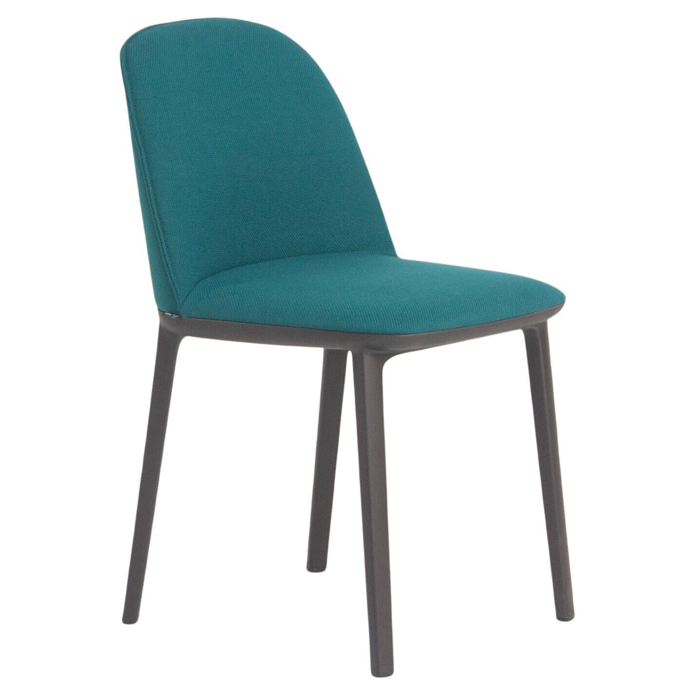 2019 Vitra Softshell Side Chair w/ Teal Blue Fabric by Ronan & Erwan Bouroullec For Sale