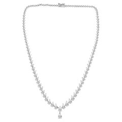 20.19Ct Pear Cut Diamond Drop Necklace in 18kt White Gold