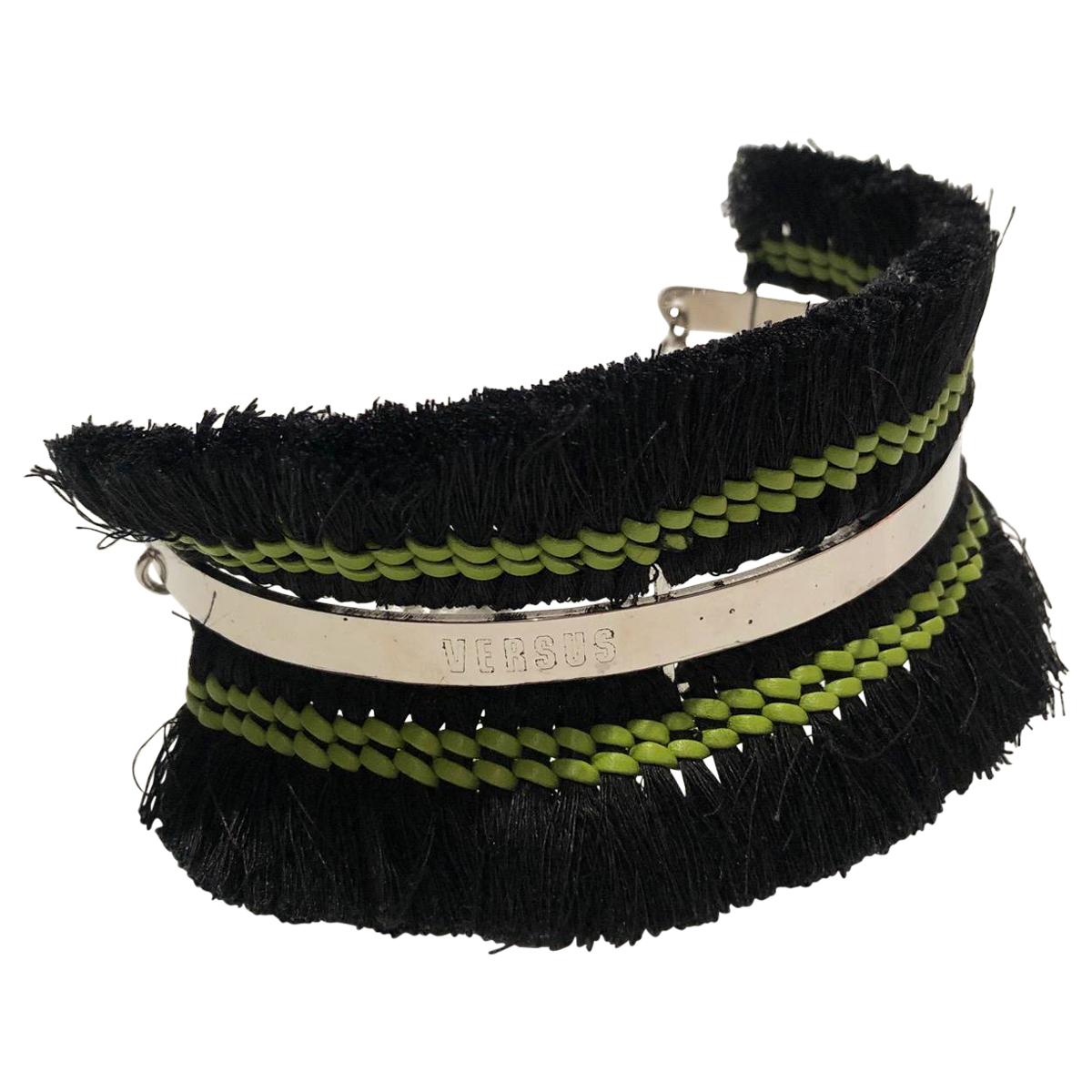 2019
s Versus Versace Tribal Ethnic Black Lime Green Choker