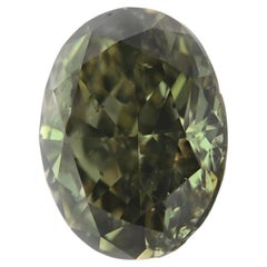 2.01ct Chameleon Diamond - Natural Loose Fancy Deep Gray Green Change Color