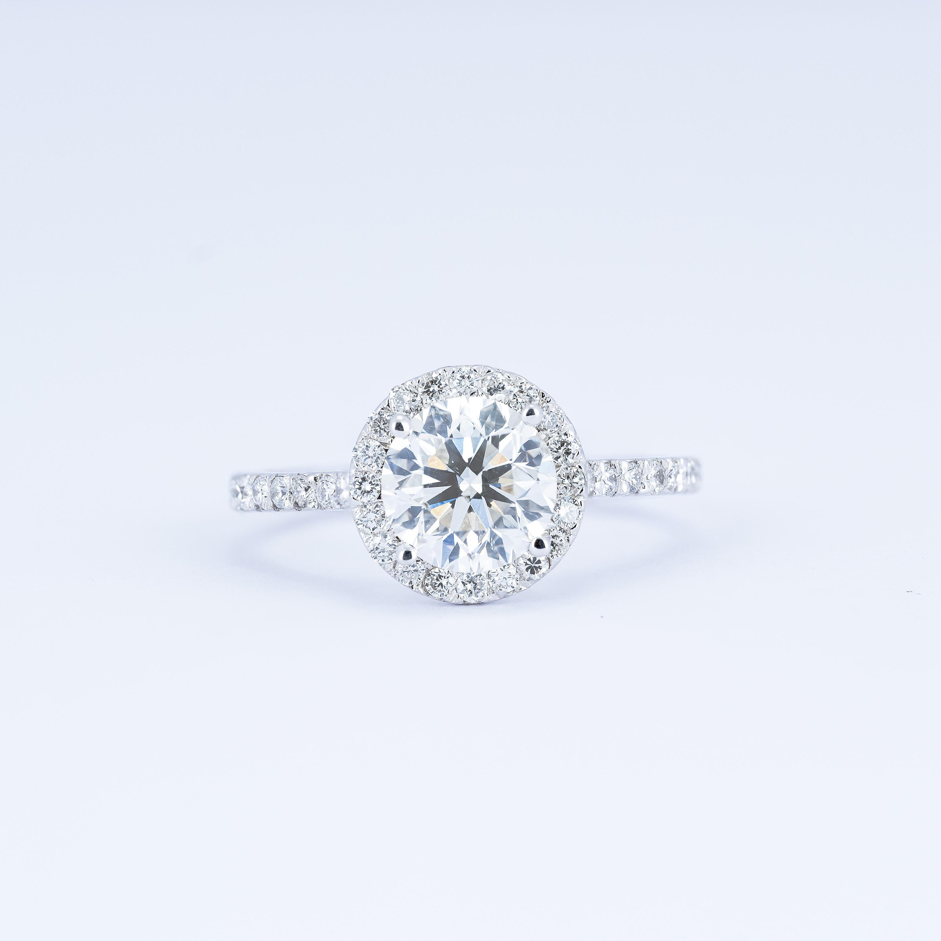 Women's 2.01ct Diamond Ring 14kt White Gold For Sale