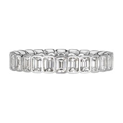 2.01ct Emerald Cut Diamond Bezel Set Eternity Band in Platinum