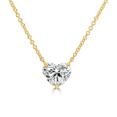 2.01ct Heart Shaped Diamond Pendant in 18k Yellow Gold