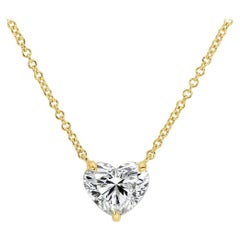 2.01ct Heart Shaped Diamond Pendant in 18k Yellow Gold