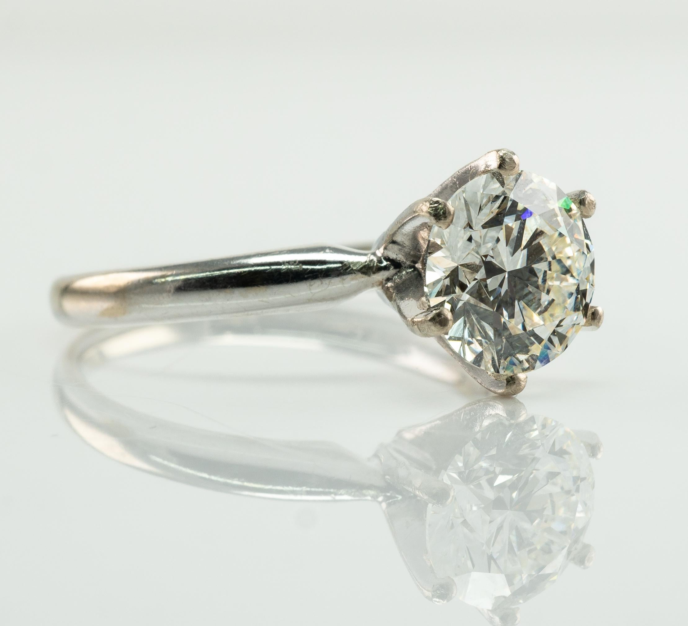 2.01ct Natural Round Diamond Ring VVS1 - IJ 14K White Gold Lab Created In Good Condition For Sale In East Brunswick, NJ
