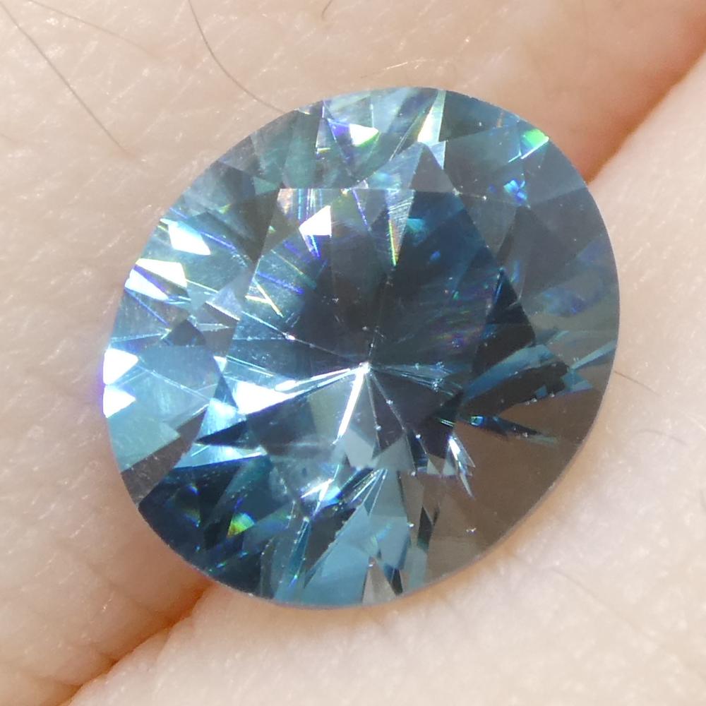 2.01ct Natural Earth Mined Oval Master Brilliant Cut Blue Zircon from Cambodia For Sale 9