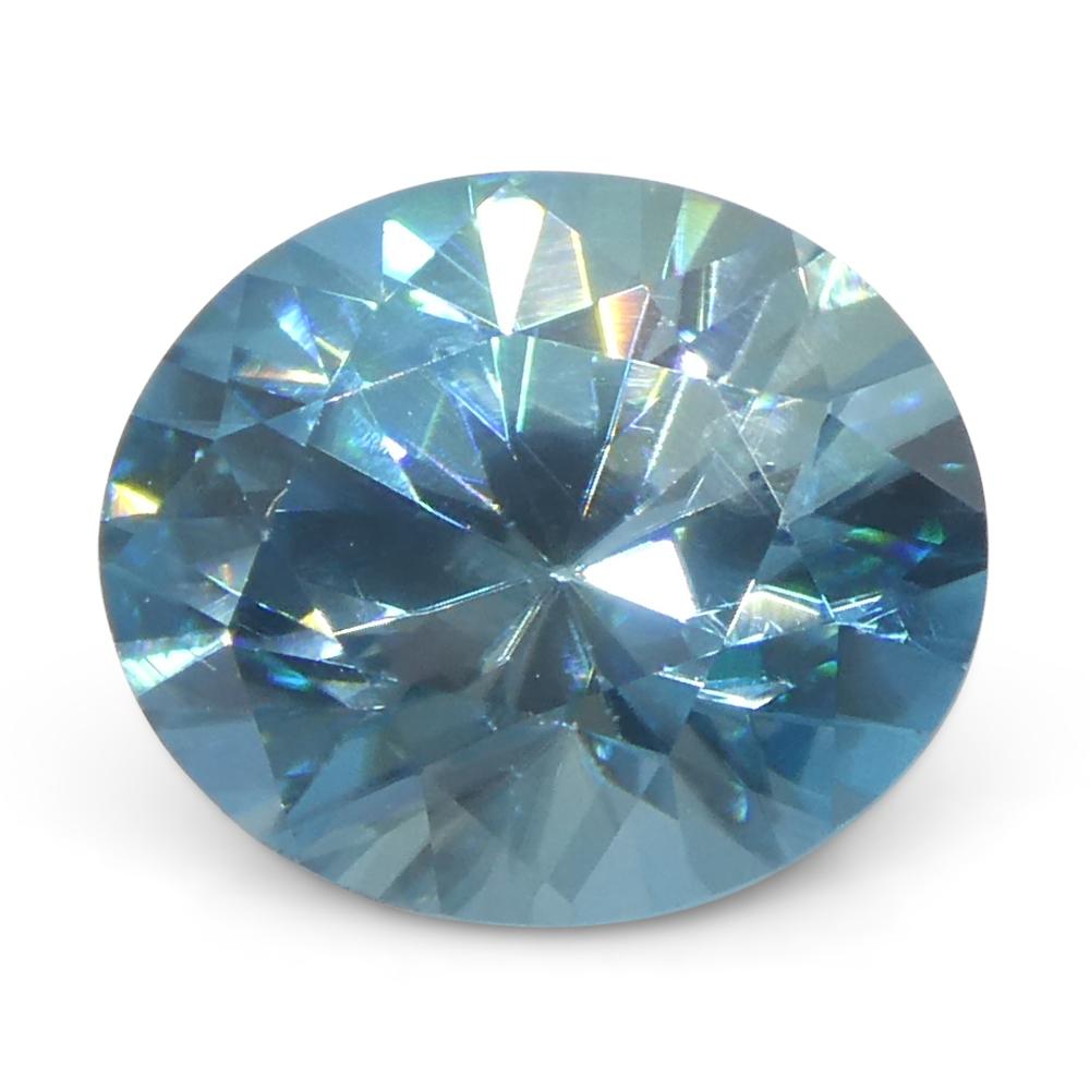 2.01ct Natural Earth Mined Oval Master Brilliant Cut Blue Zircon from Cambodia For Sale 1