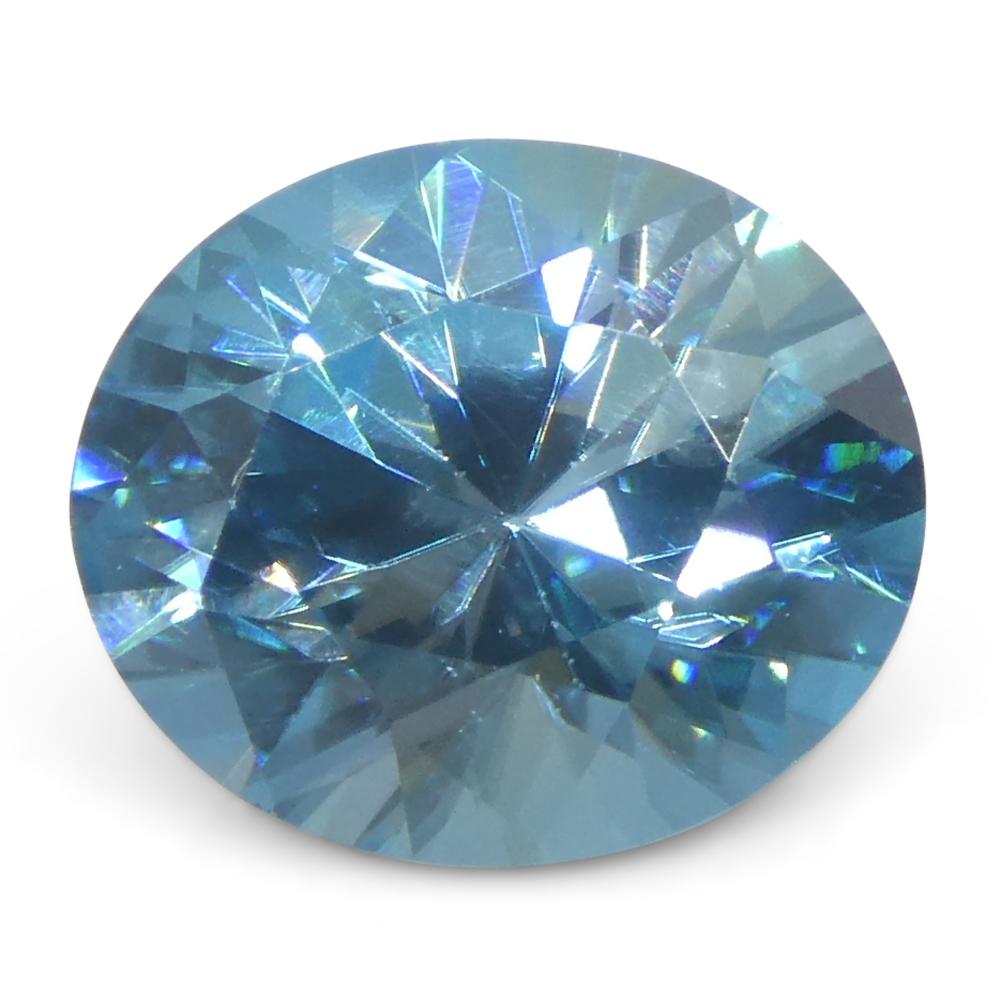 2.01ct Natural Earth Mined Oval Master Brilliant Cut Blue Zircon from Cambodia For Sale 2