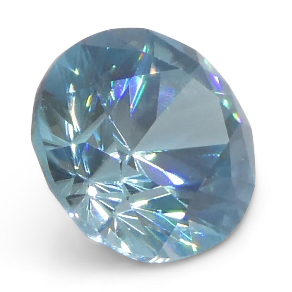 2.01ct Natural Earth Mined Oval Master Brilliant Cut Blue Zircon from Cambodia For Sale 5