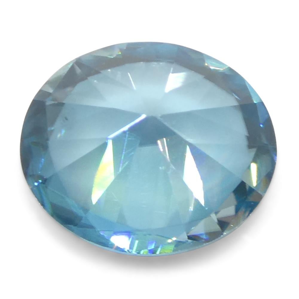 2.01ct Natural Earth Mined Oval Master Brilliant Cut Blue Zircon from Cambodia For Sale 6