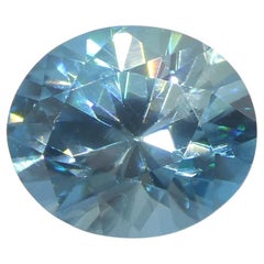 2.01ct Natural Earth Mined Oval Master Brilliant Cut Blue Zircon from Cambodia