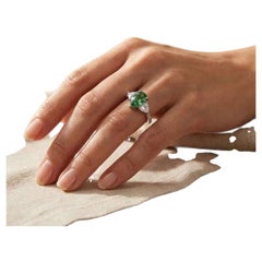2.01ct PEAR Vivid Neon Green Natural Paraiba Tourmaline RING 18K Gold