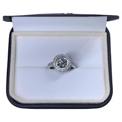 2.01ct Round diamond GIA certified solitaire engagement ring in platinum