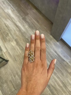 2.01ctt Fancy Yellowish Brown Diamond Floral Ring 18k