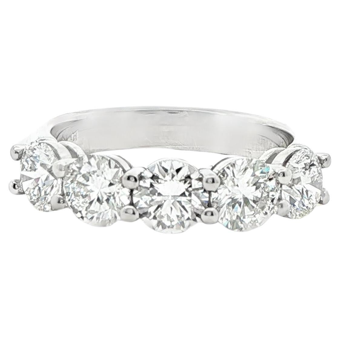 2.01CTW Cinq diamants ronds brillants certifiés GIA en platine