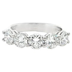 2.01CTW Cinq diamants ronds brillants certifiés GIA en platine