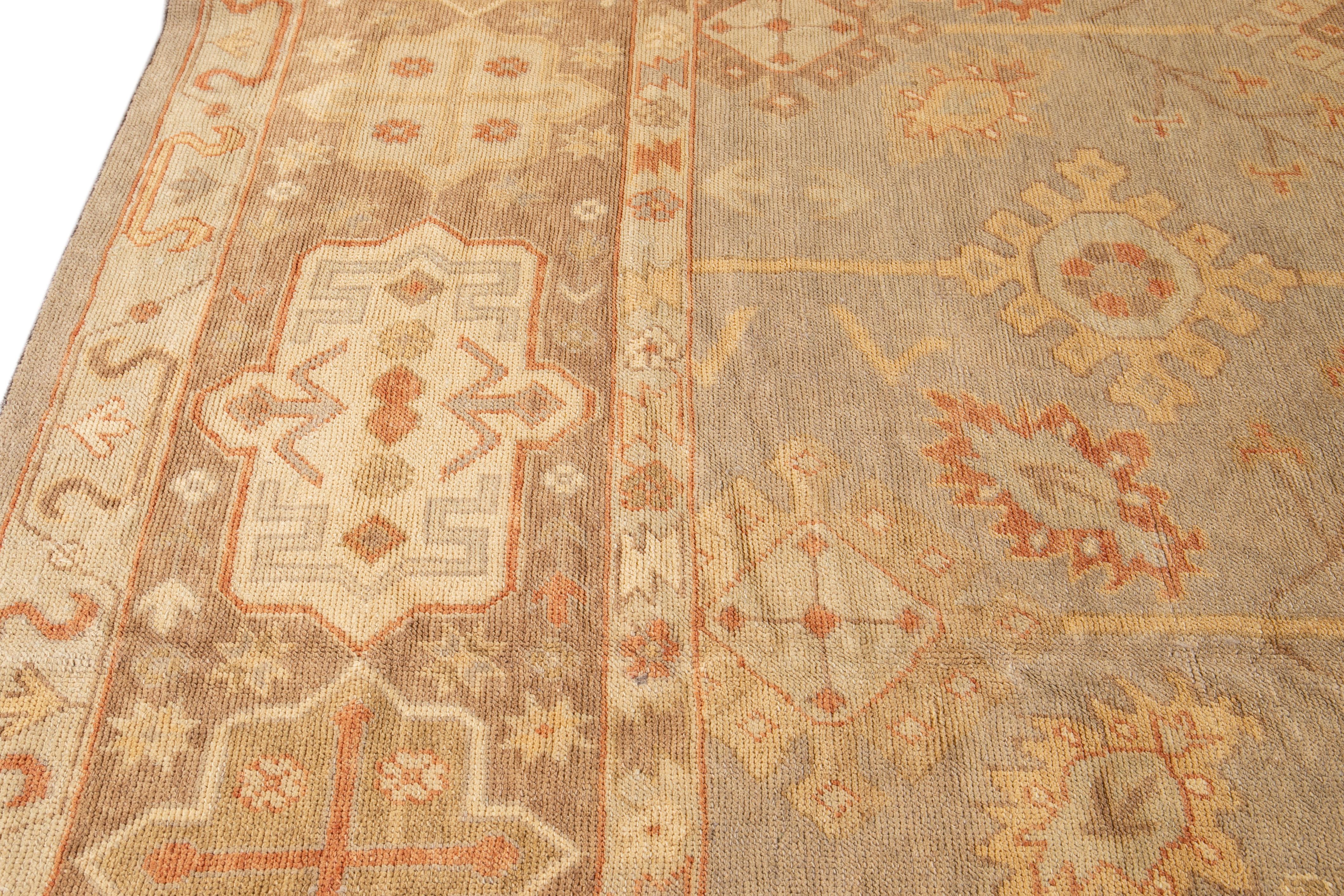 Contemporary 21st Century Antique Turkish Oushak Long Wool Rug For Sale