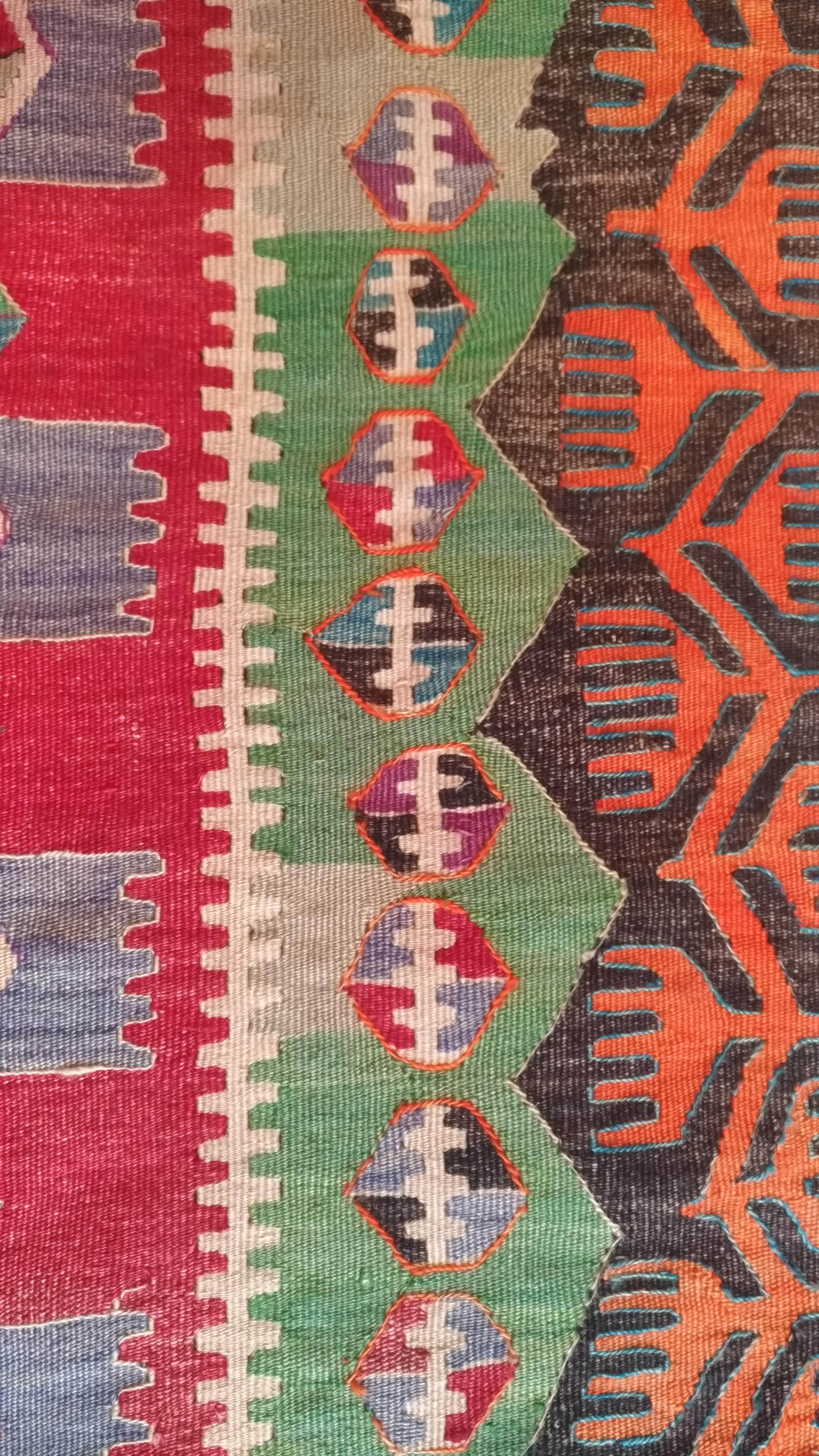 202 - 20th Century Turkish Kilim Carpet 'kars' In Excellent Condition For Sale In Paris, FR