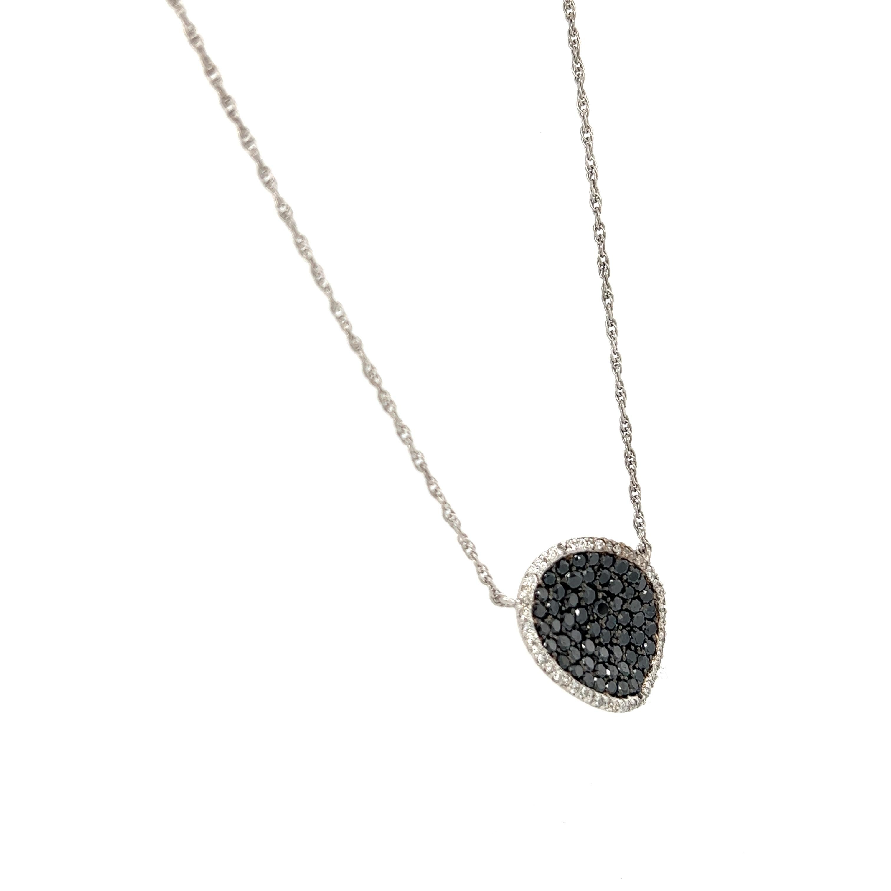 Collana a catena in oro bianco con diamante nero da 2,02 carati In condizioni Nuovo in vendita a Los Angeles, CA